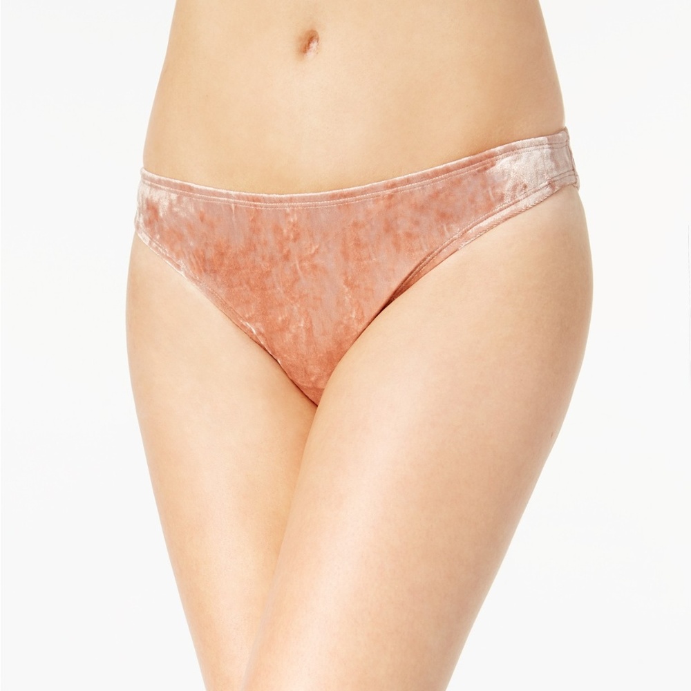 California Waves Velvet Bikini Bottoms in Blush Peach